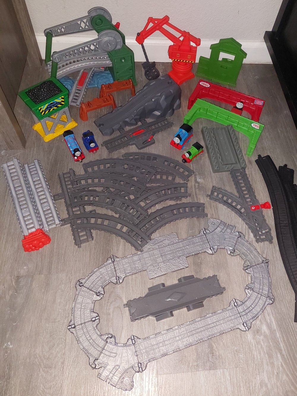 Thomas & Friends Lot Cassia Crane , Sodor Coal, Bridge Lift Fold Track & More